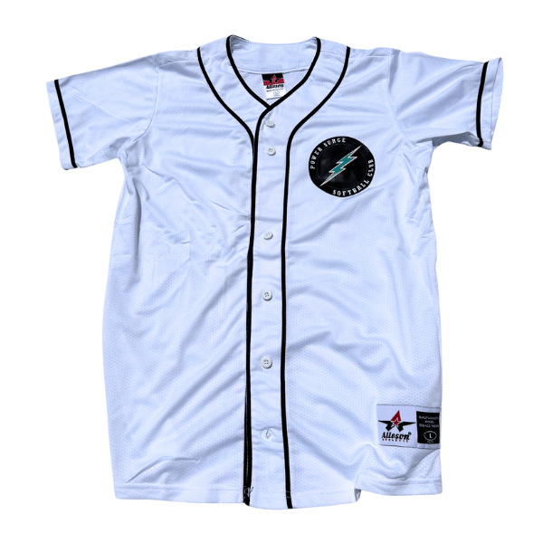Power Surge Diamond Button Down Jersey (White)